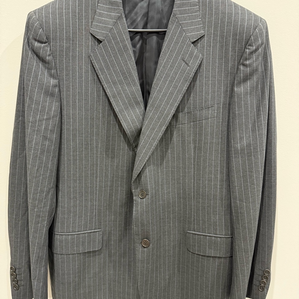Canali Blazer Pinstripe Suit Jacket 44R Italy